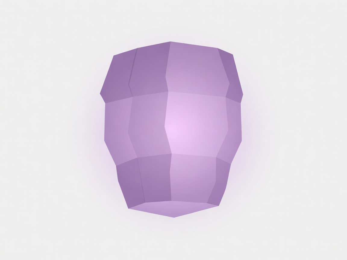 Flat vector illustration of a folded paper lantern glowing softly in lilac tones